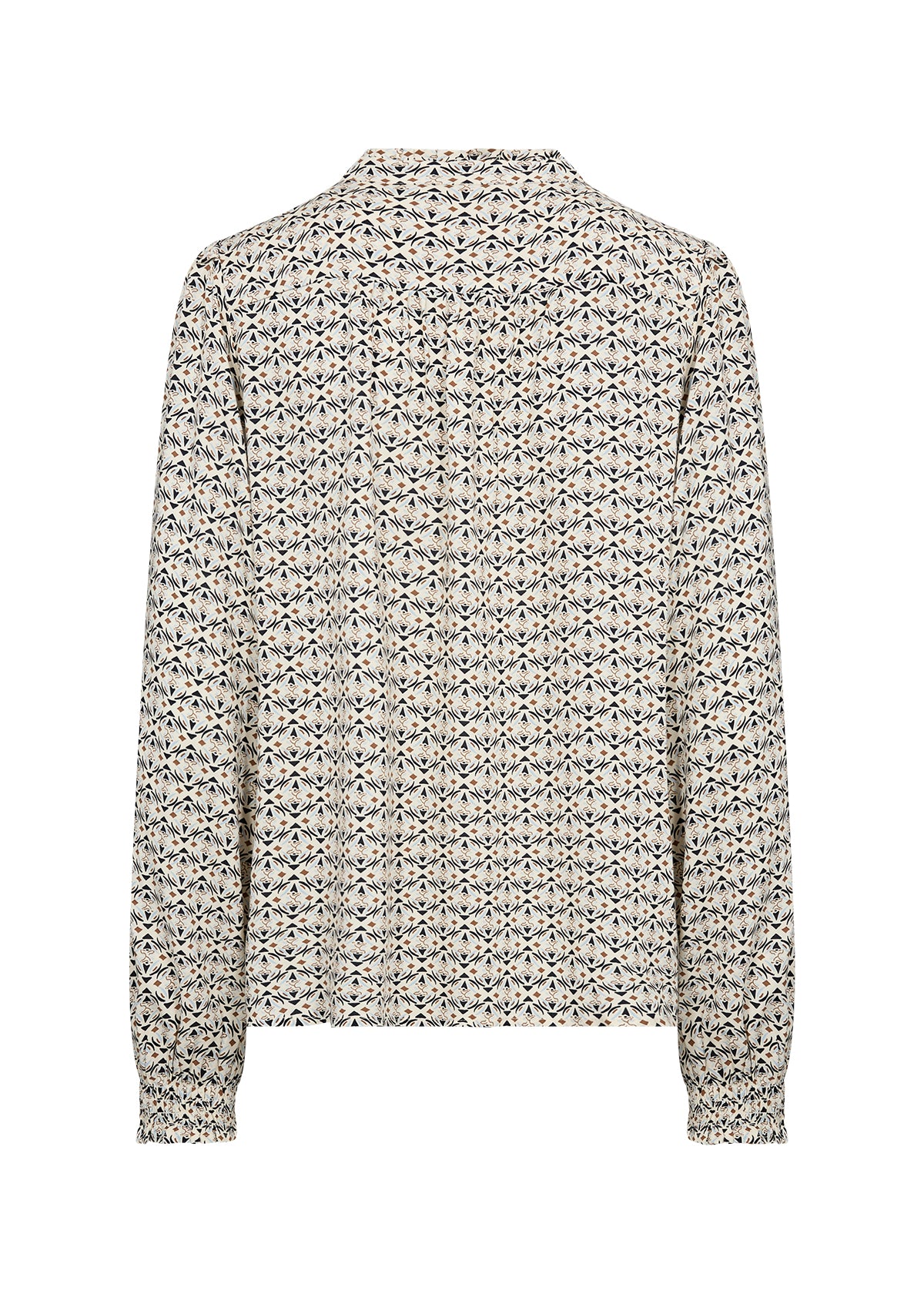 Bellua Mandarin Collar Geo Print Blouse