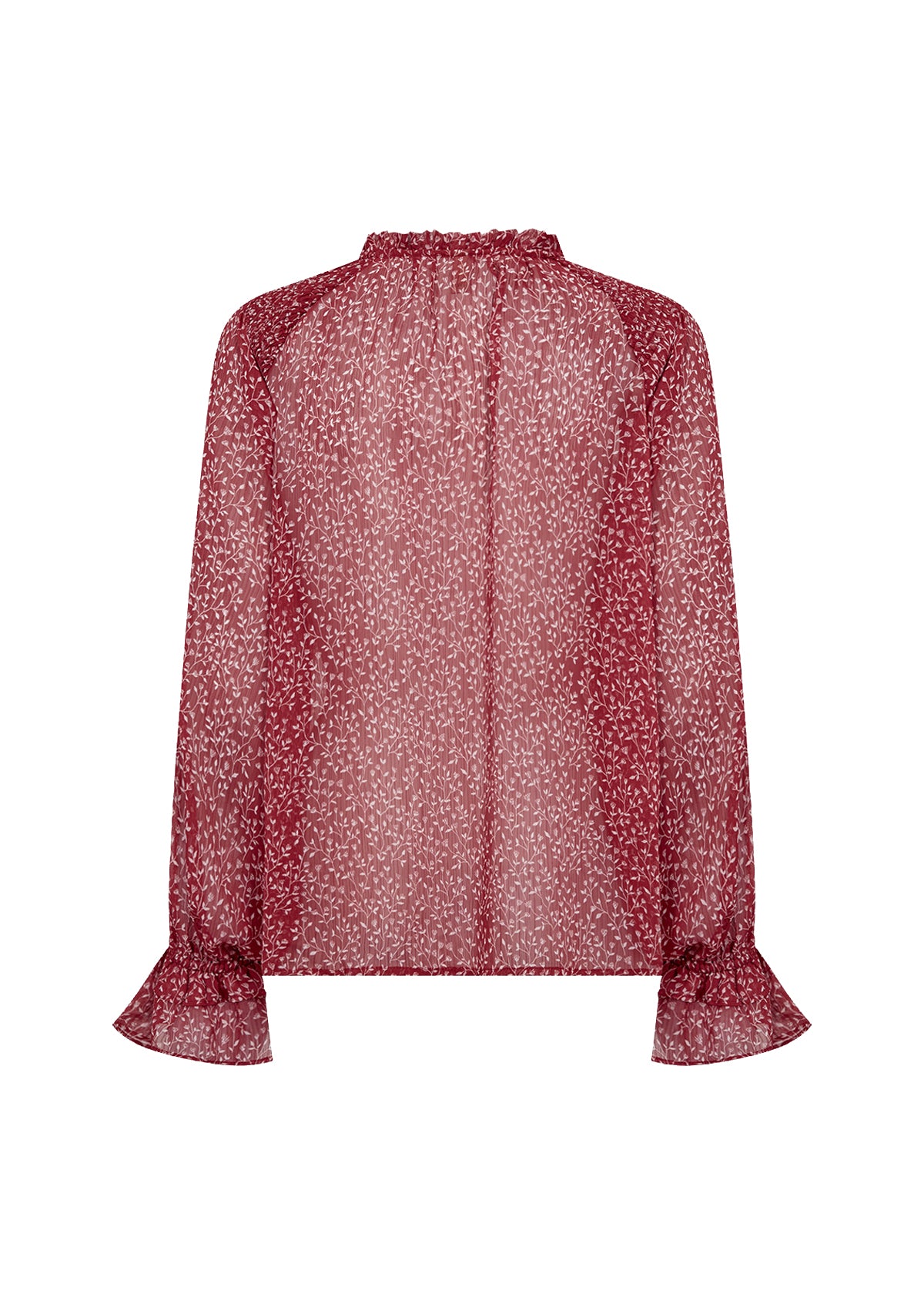 Bebbie Frill Button-Down Leaf Blouse