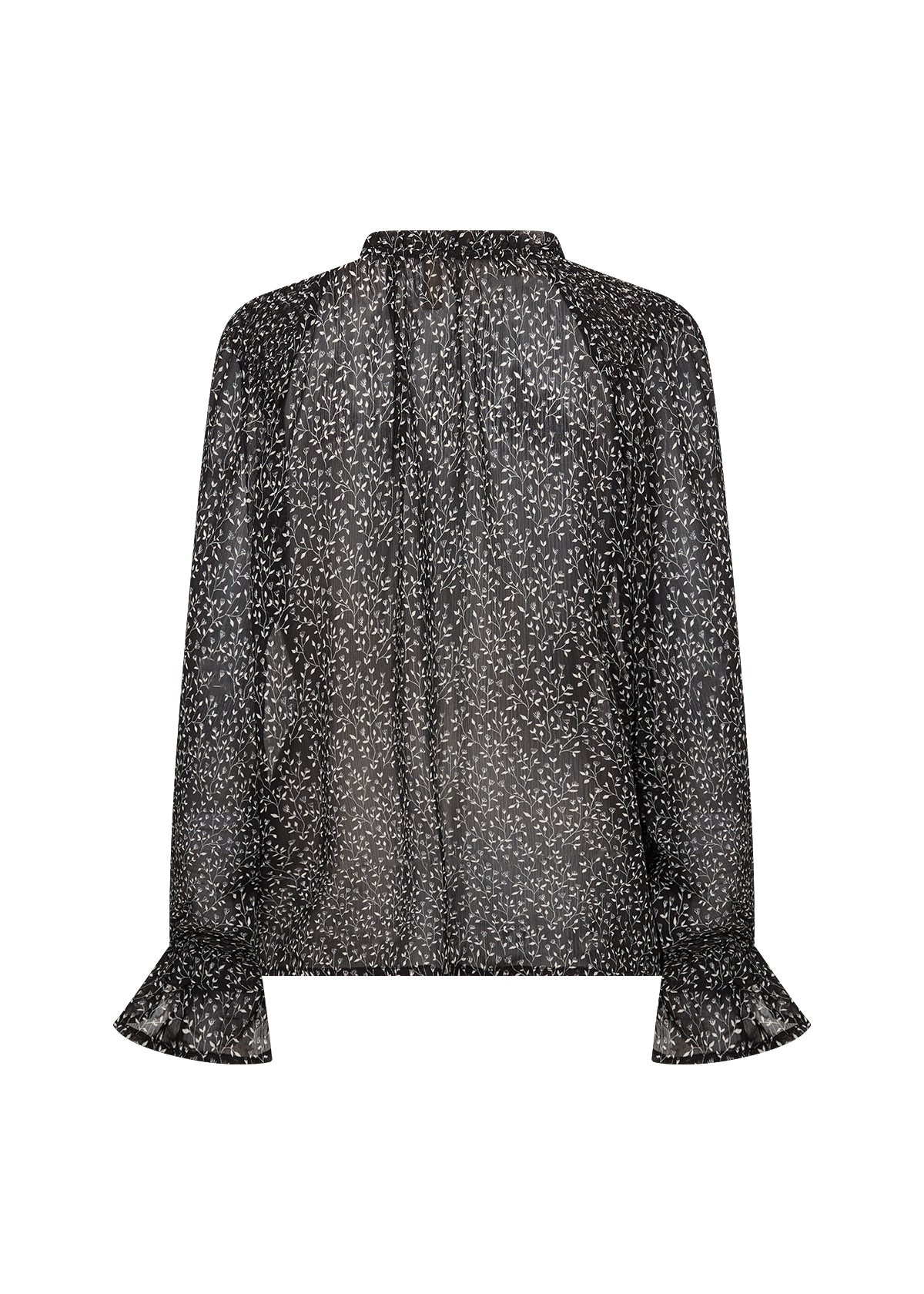 Bebbie Frill Button-Down Leaf Blouse