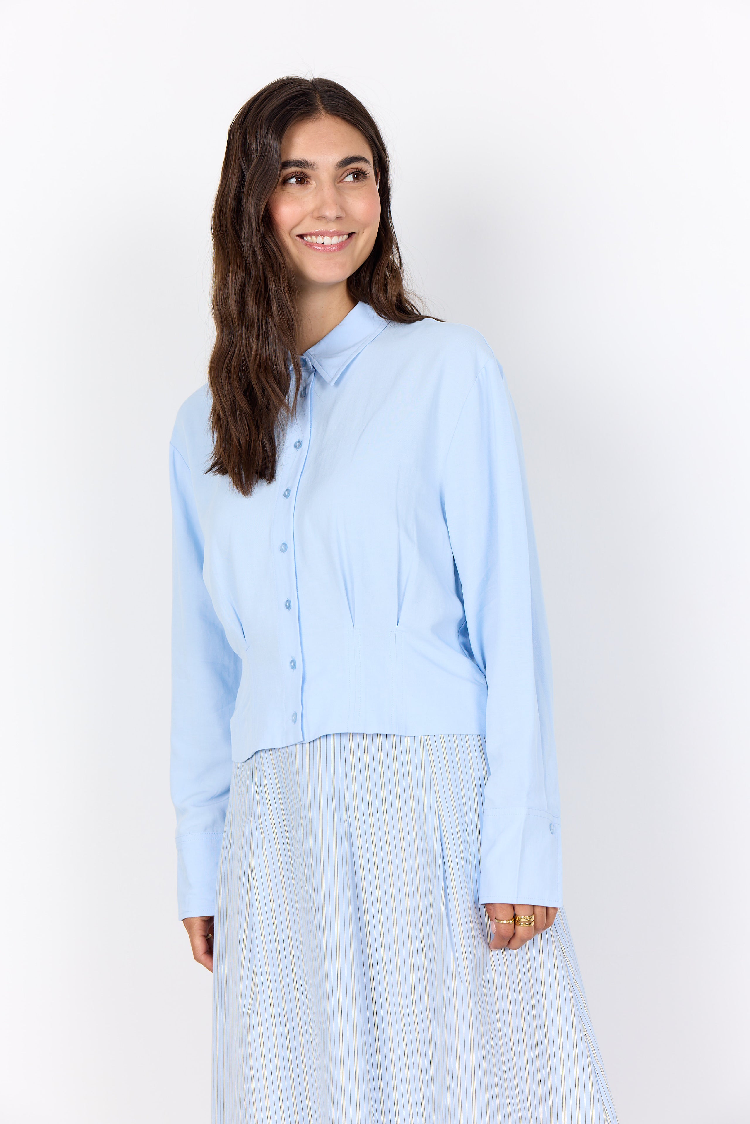 Cala Pleat Detail Button-Up Shirt