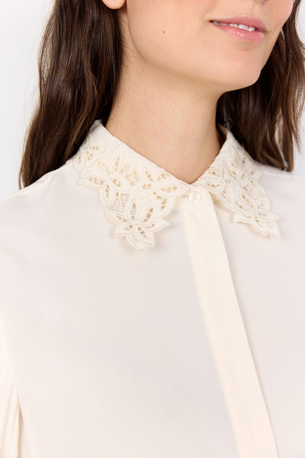 Radia Lace Collar Long Sleeve Blouse