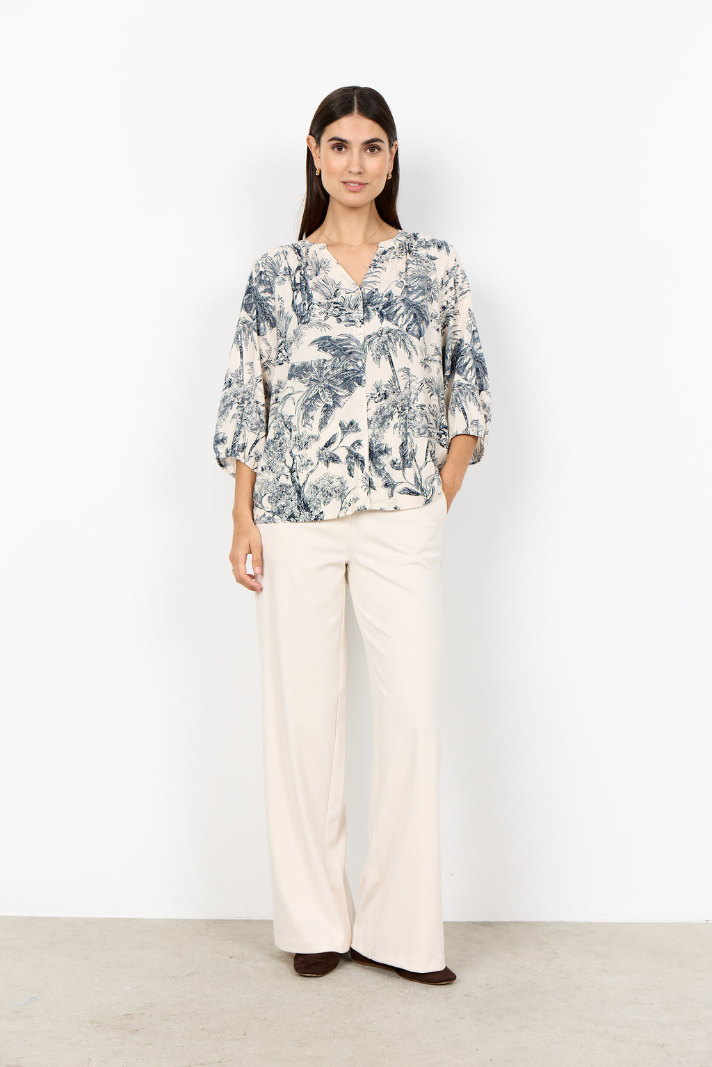 Carli Nature Print 3/4 Sleeve Blouse