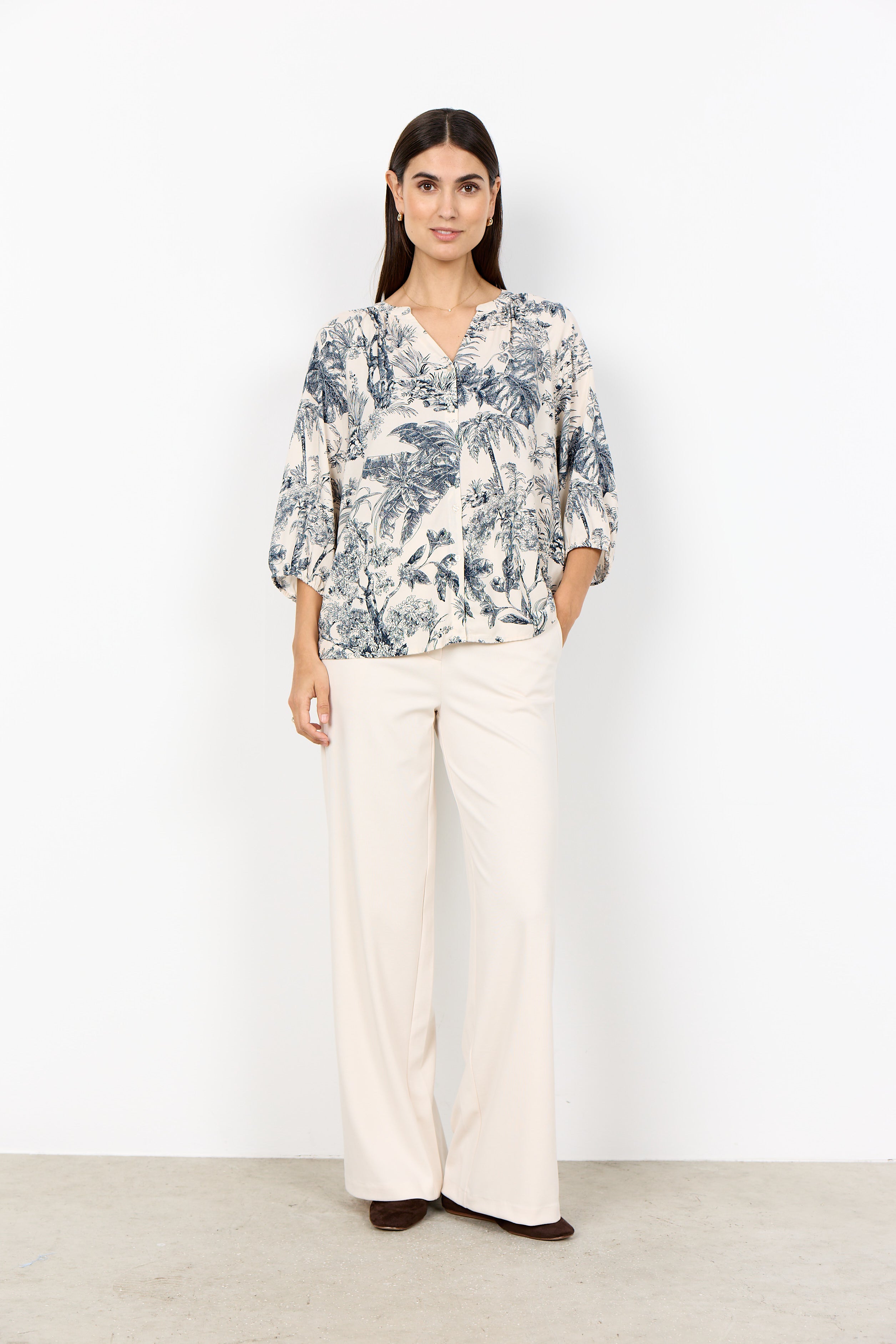 Carli Nature Print 3/4 Sleeve Blouse