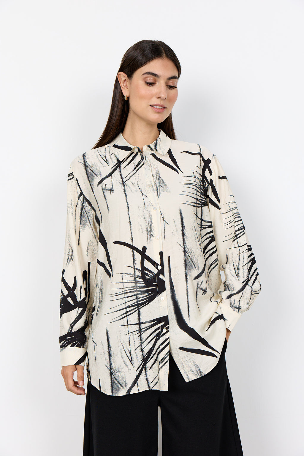 Gopi Button-Down Abstract Print Blouse
