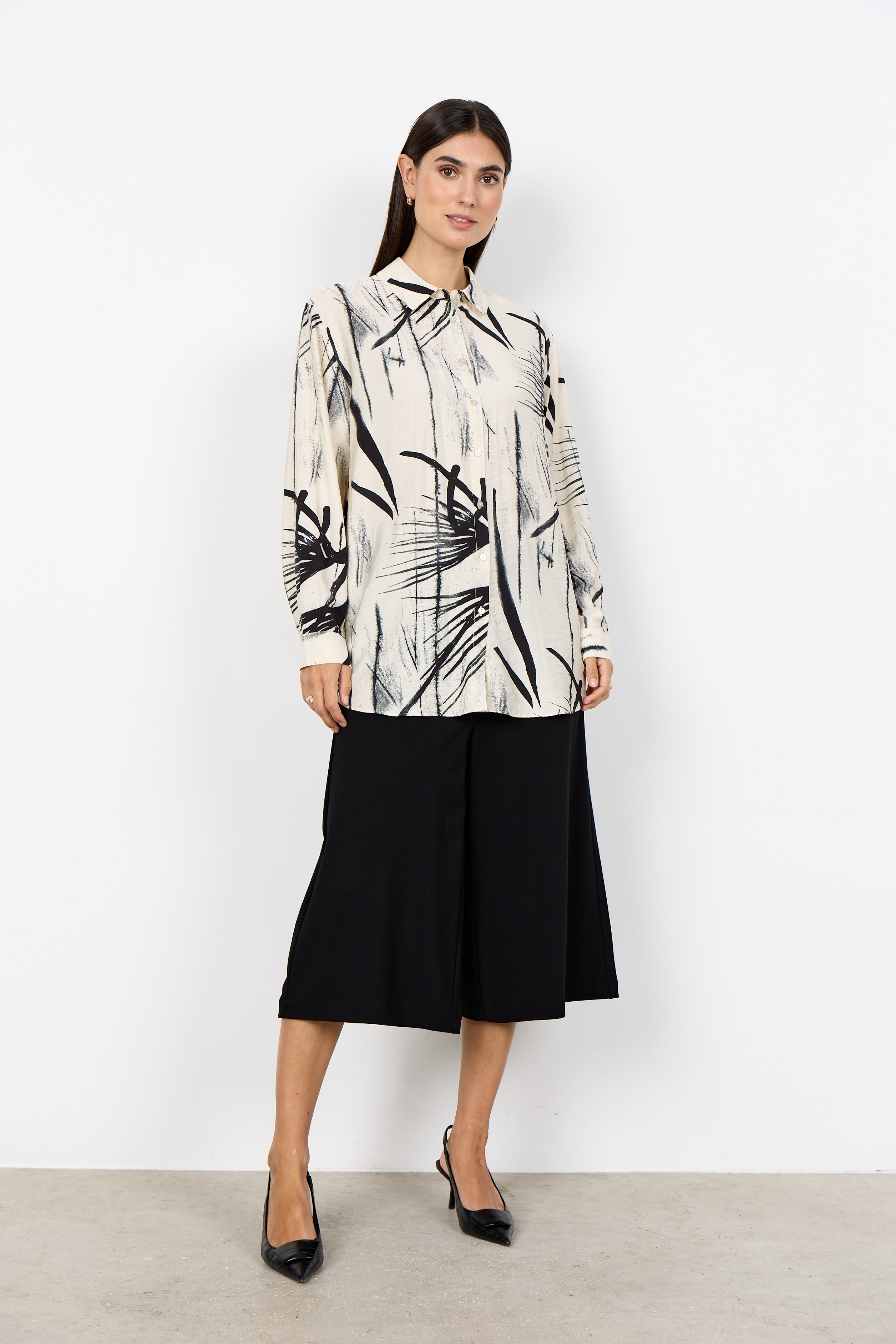 Gopi Button-Down Abstract Print Blouse