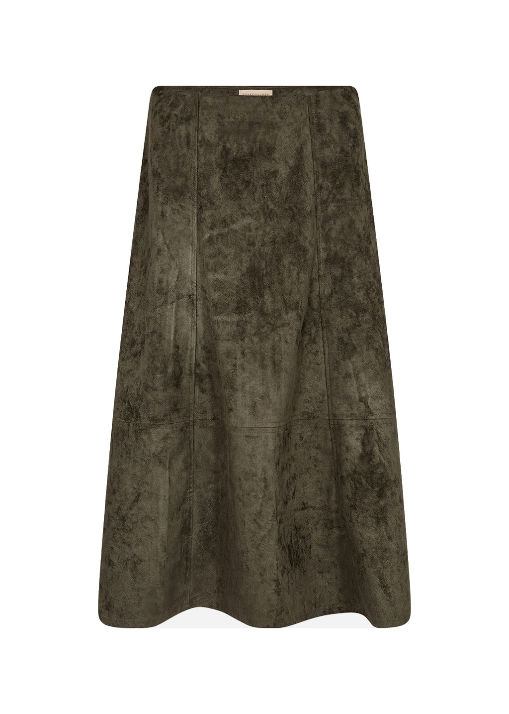 Hajira Faux Suede A-Line Below-the-Knee Skirt