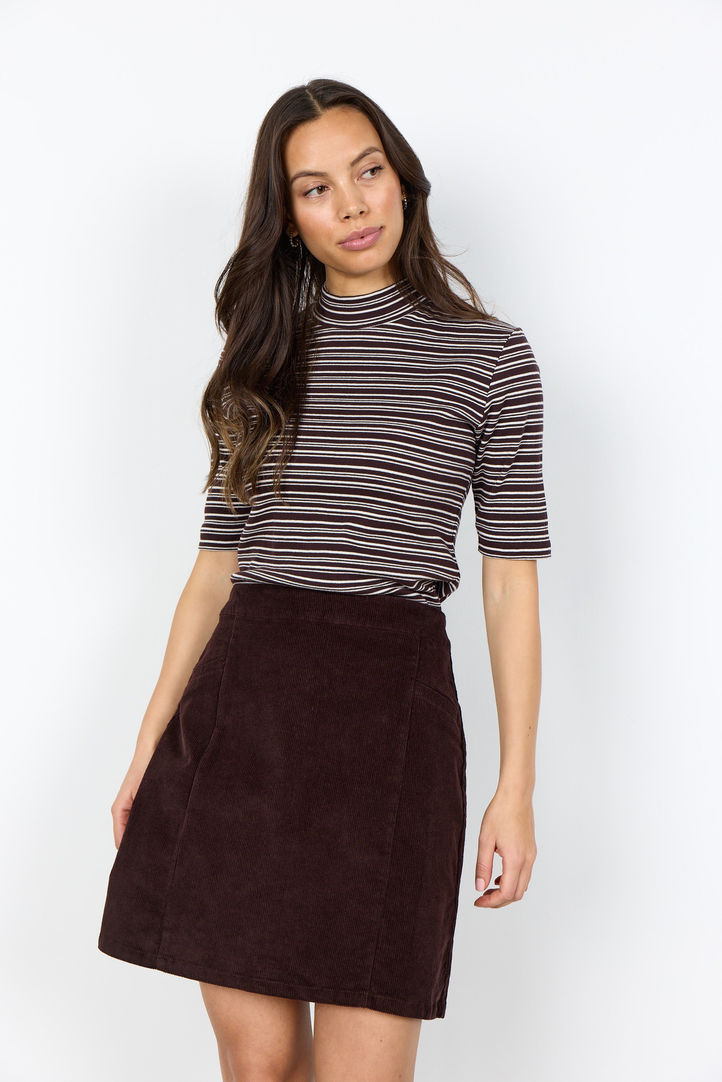 Helin Mid-Thigh Corduroy Skirt