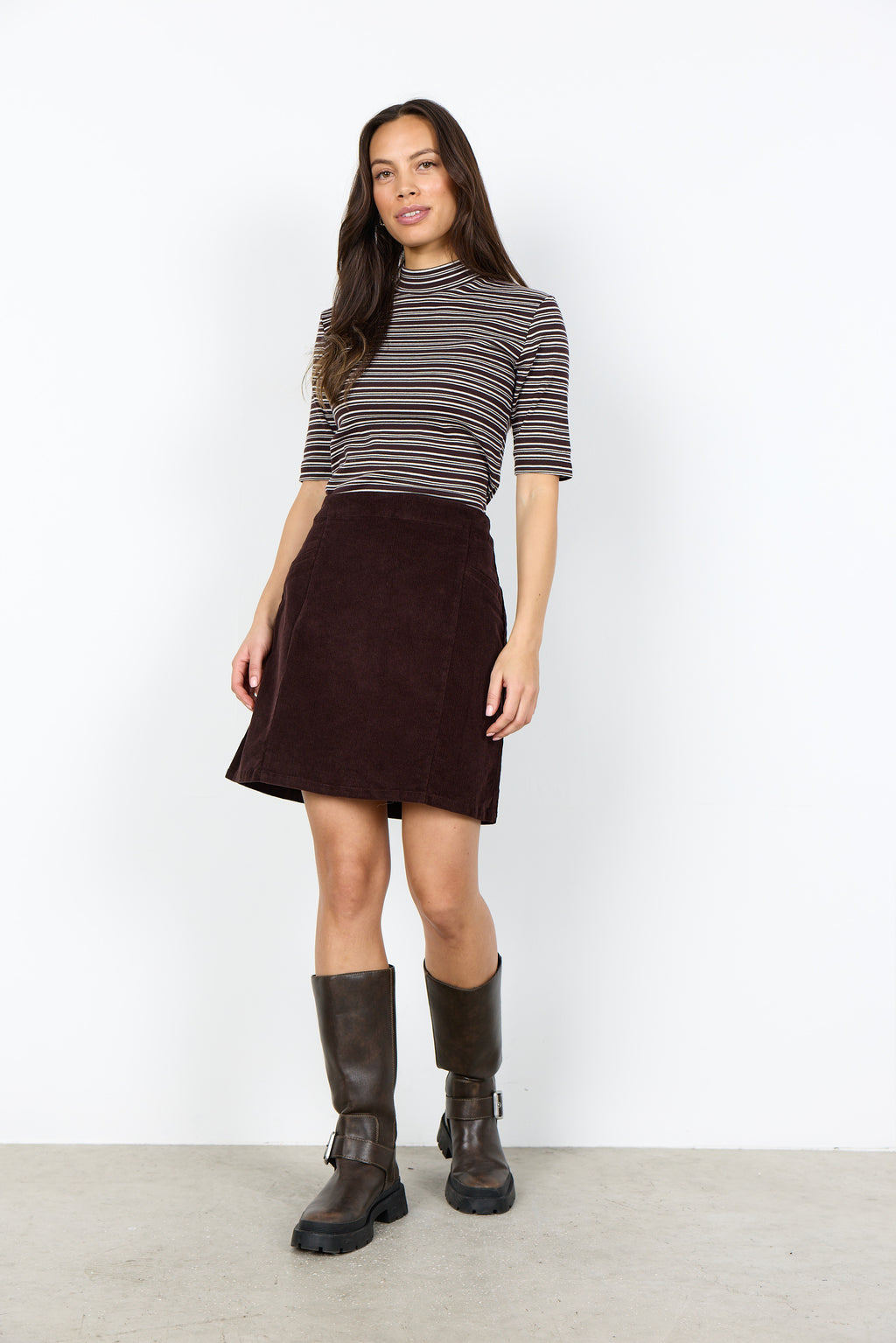 Helin Mid-Thigh Corduroy Skirt