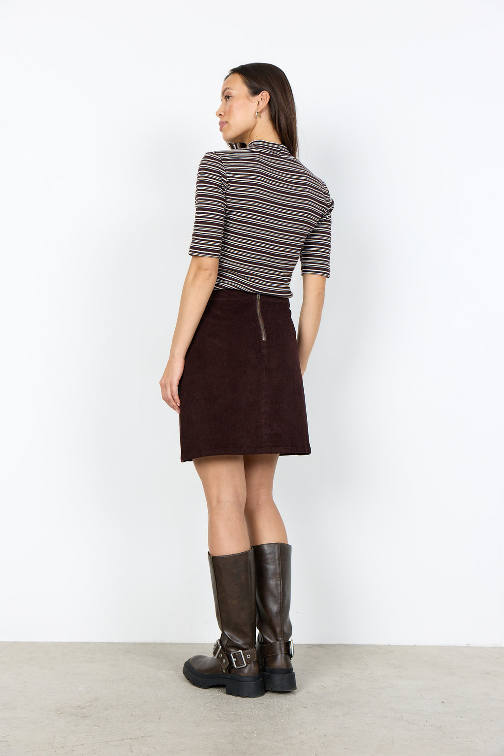 Helin Mid-Thigh Corduroy Skirt