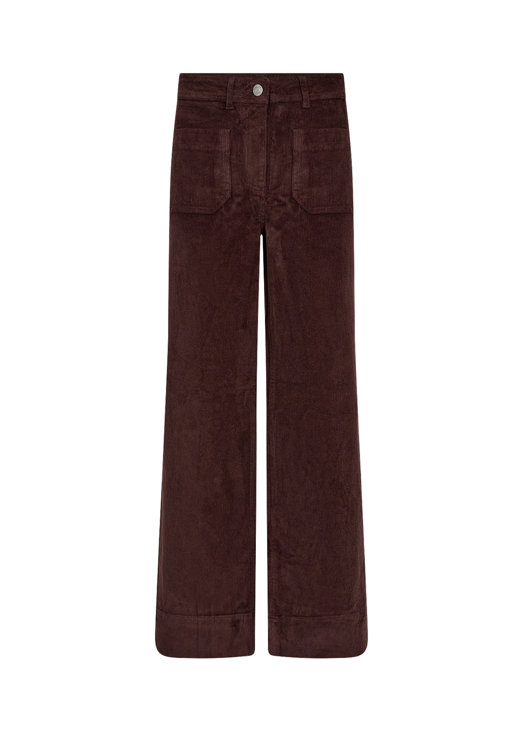 Helin Wide Leg Patch Pocket Corduroy Pants