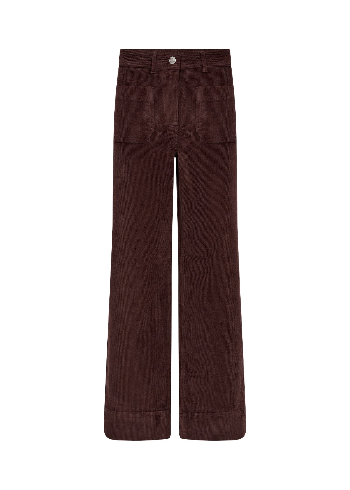 Helin Wide Leg Patch Pocket Corduroy Pants