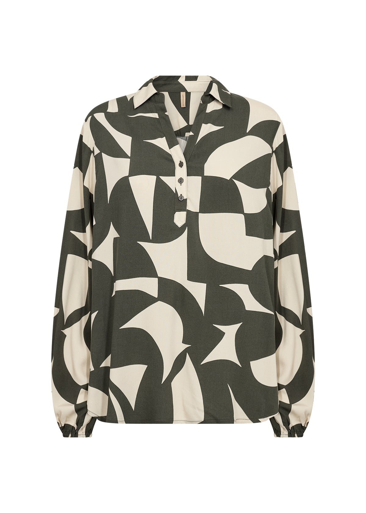 Hanni Collared Geometric Print Blouse