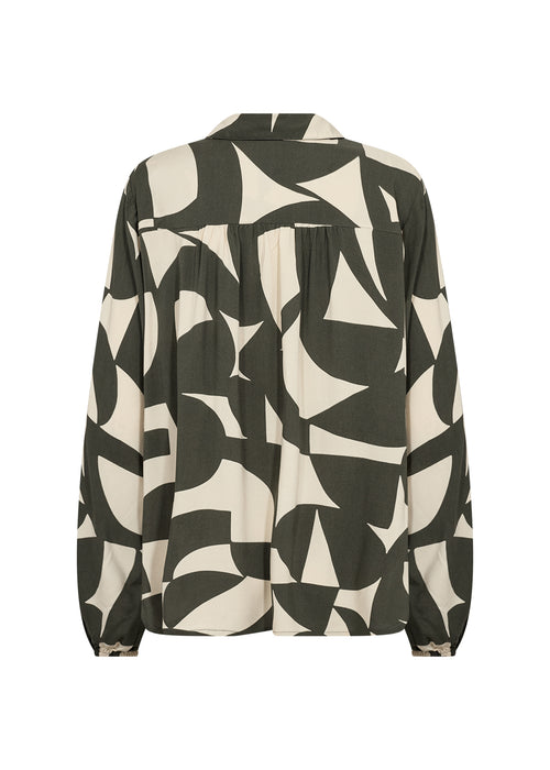 Hanni Collared Geometric Print Blouse