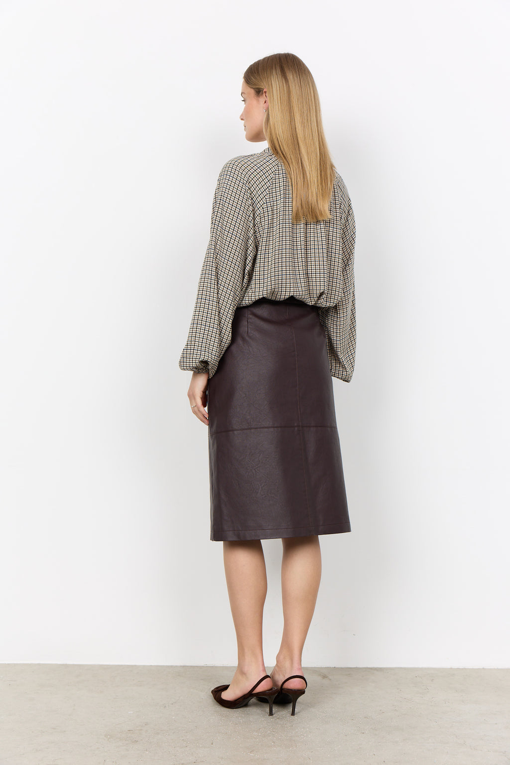 Halia V-Neck Checked Print Blouse