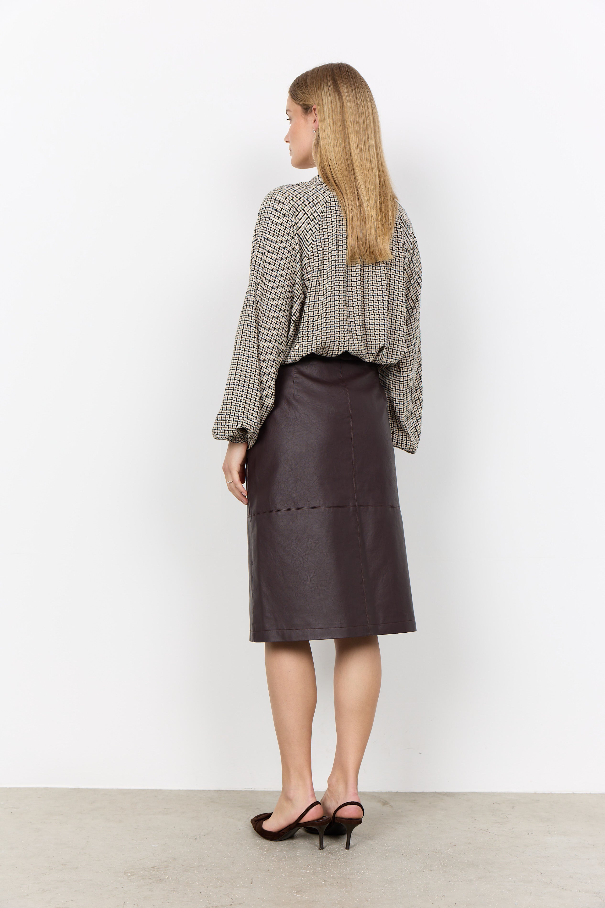 Halia V-Neck Checked Print Blouse