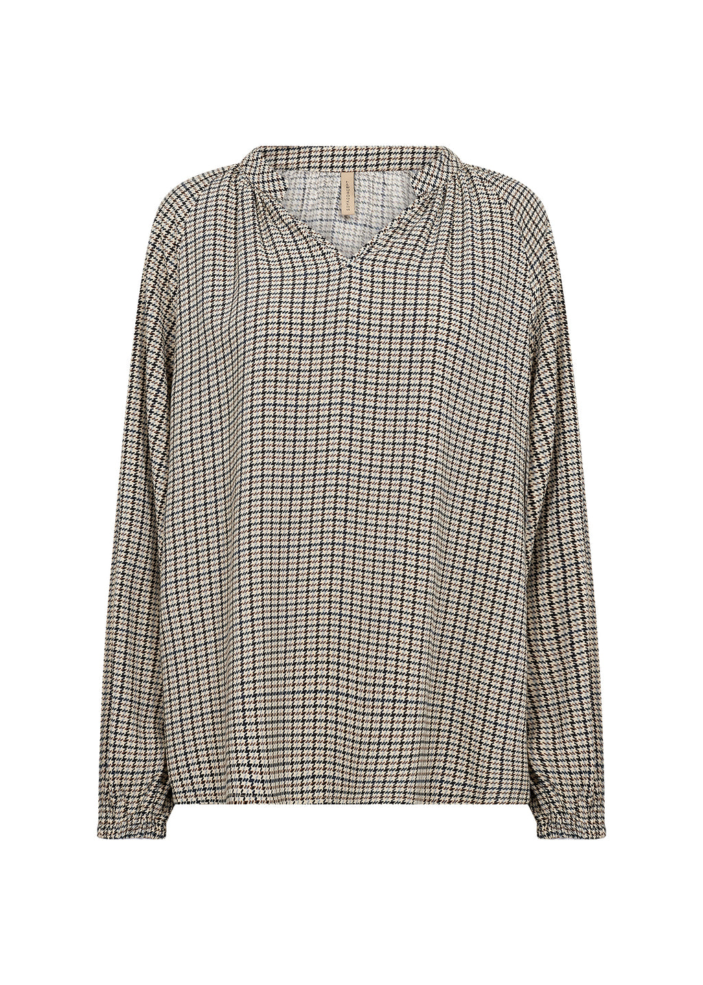Halia V-Neck Checked Print Blouse