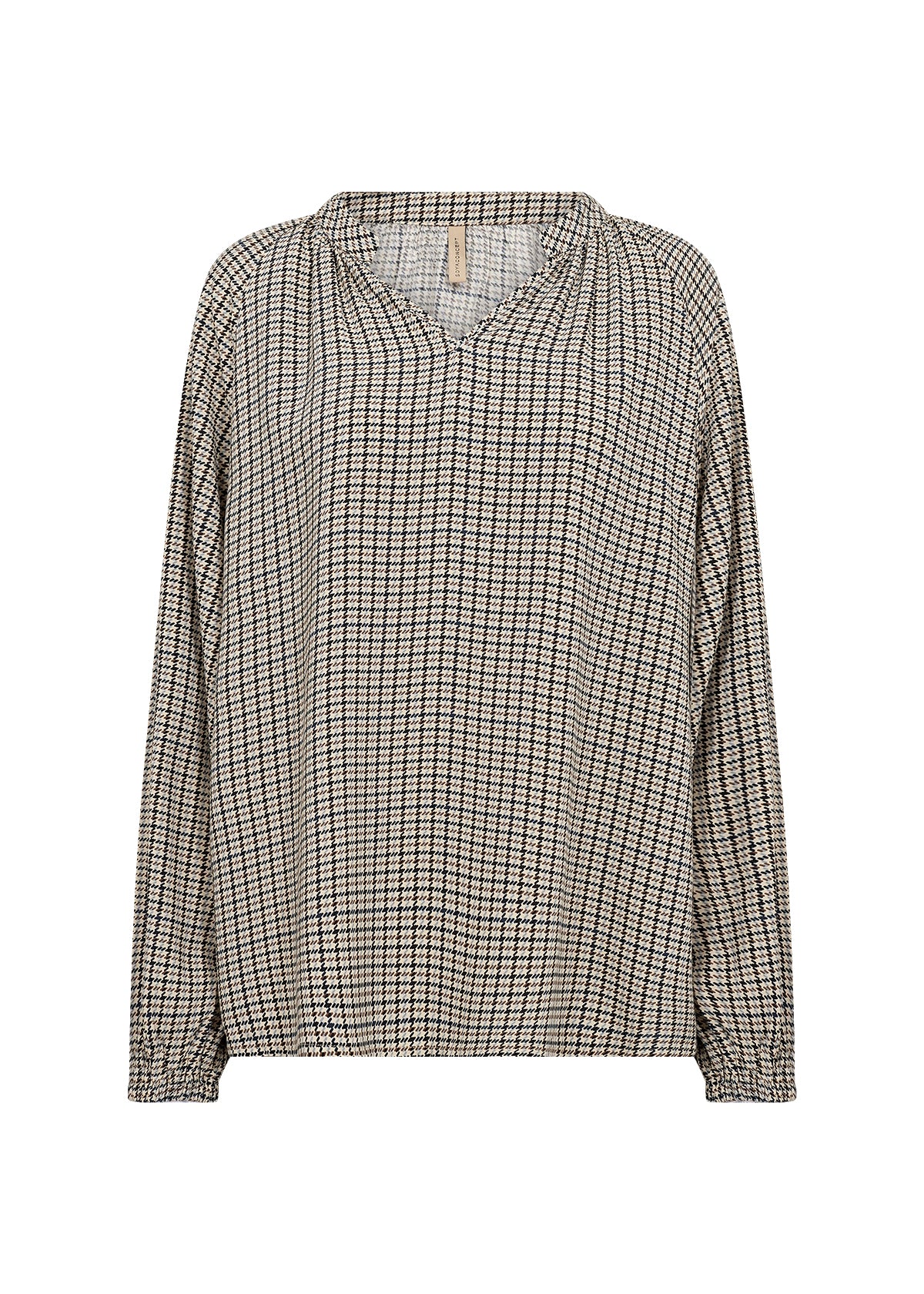 Halia V-Neck Checked Print Blouse