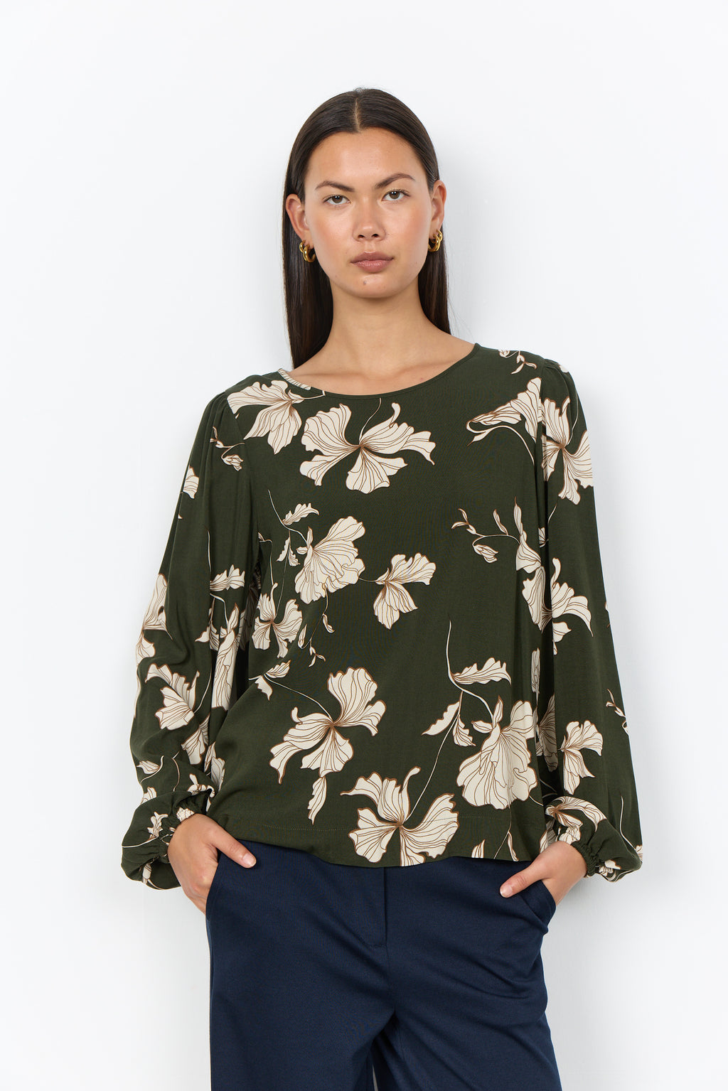 Hamida Round Neck Floral Blouse