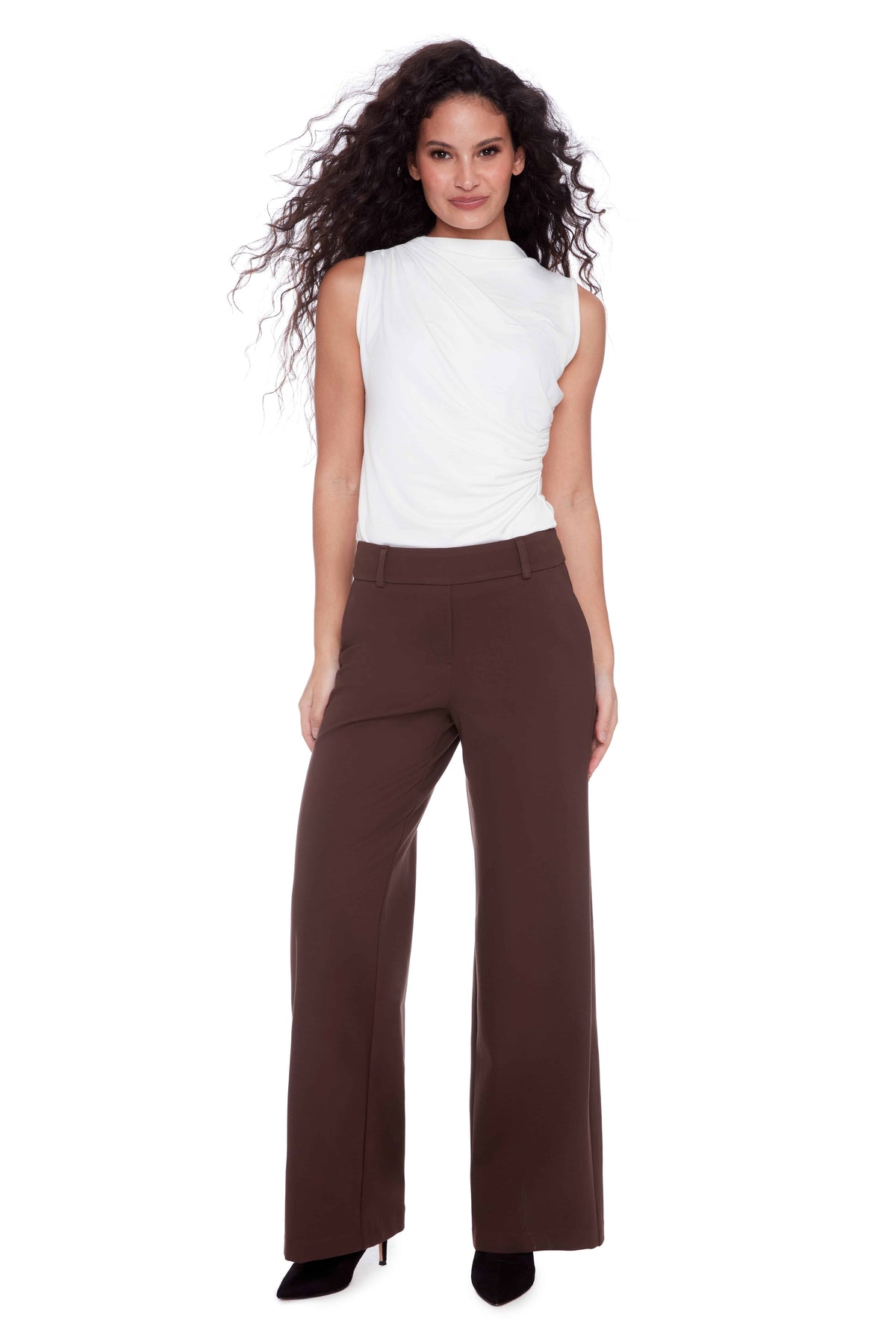 Ponte Wide-Leg Full-Length Pant