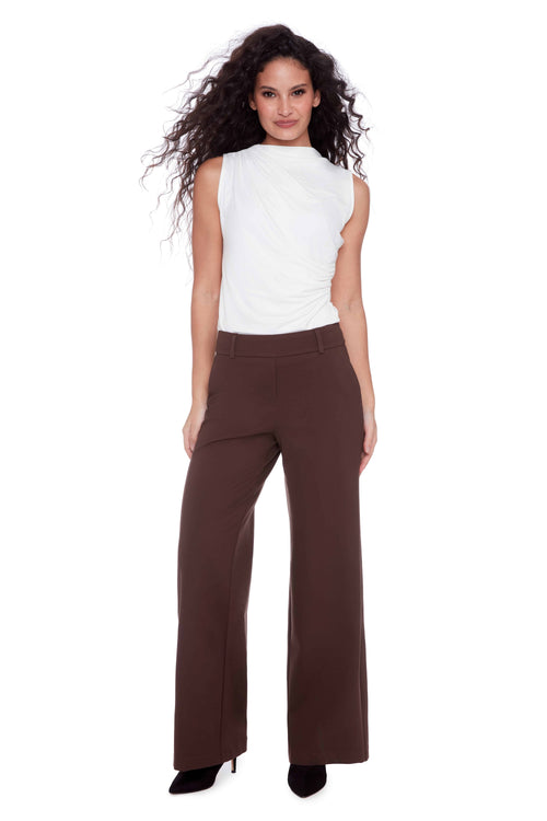 Ponte Wide-Leg Full-Length Pant