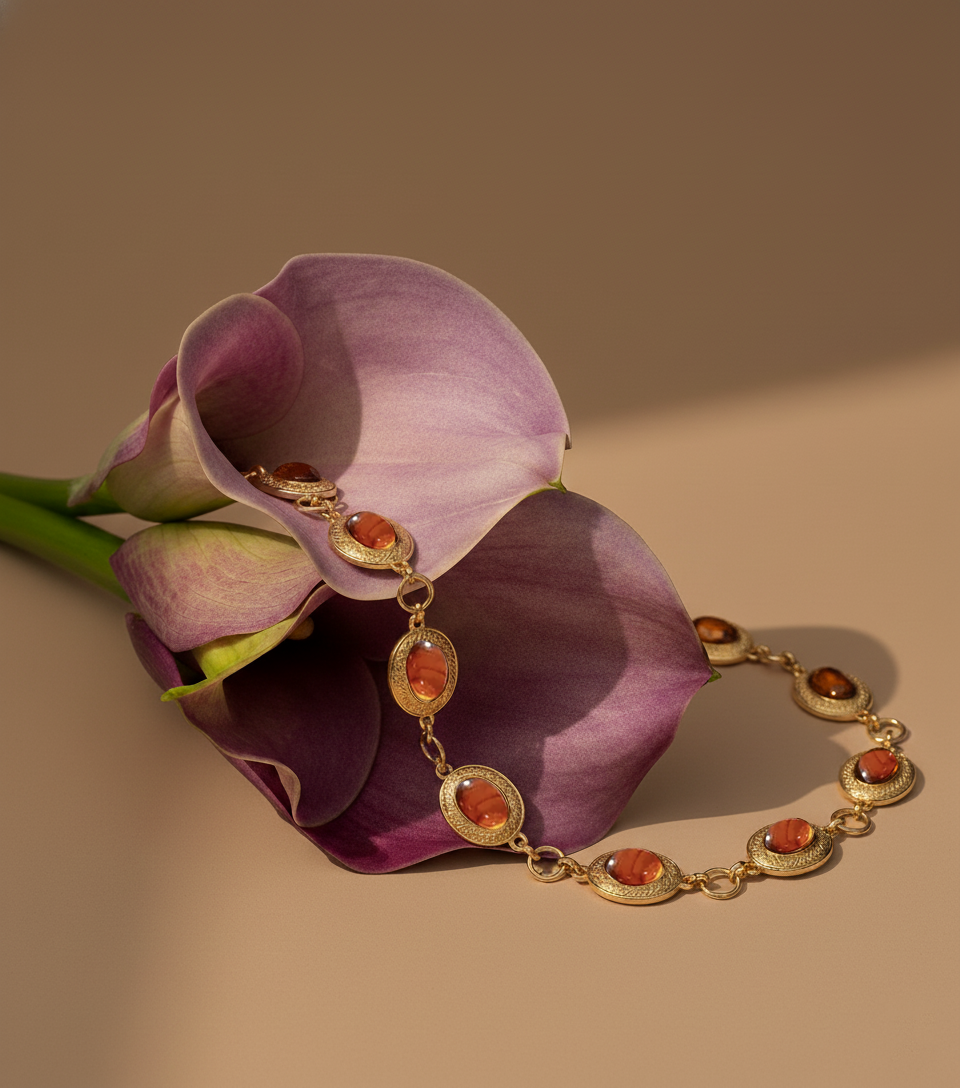 Amber Jewel Chain Belt