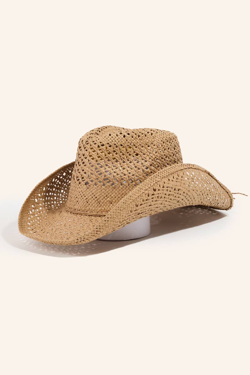 Straw Braided String Cowboy Hat
