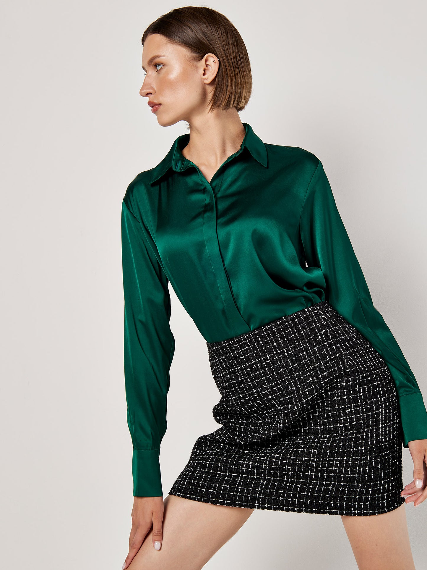 Tweed A-Line Mini Skirt
