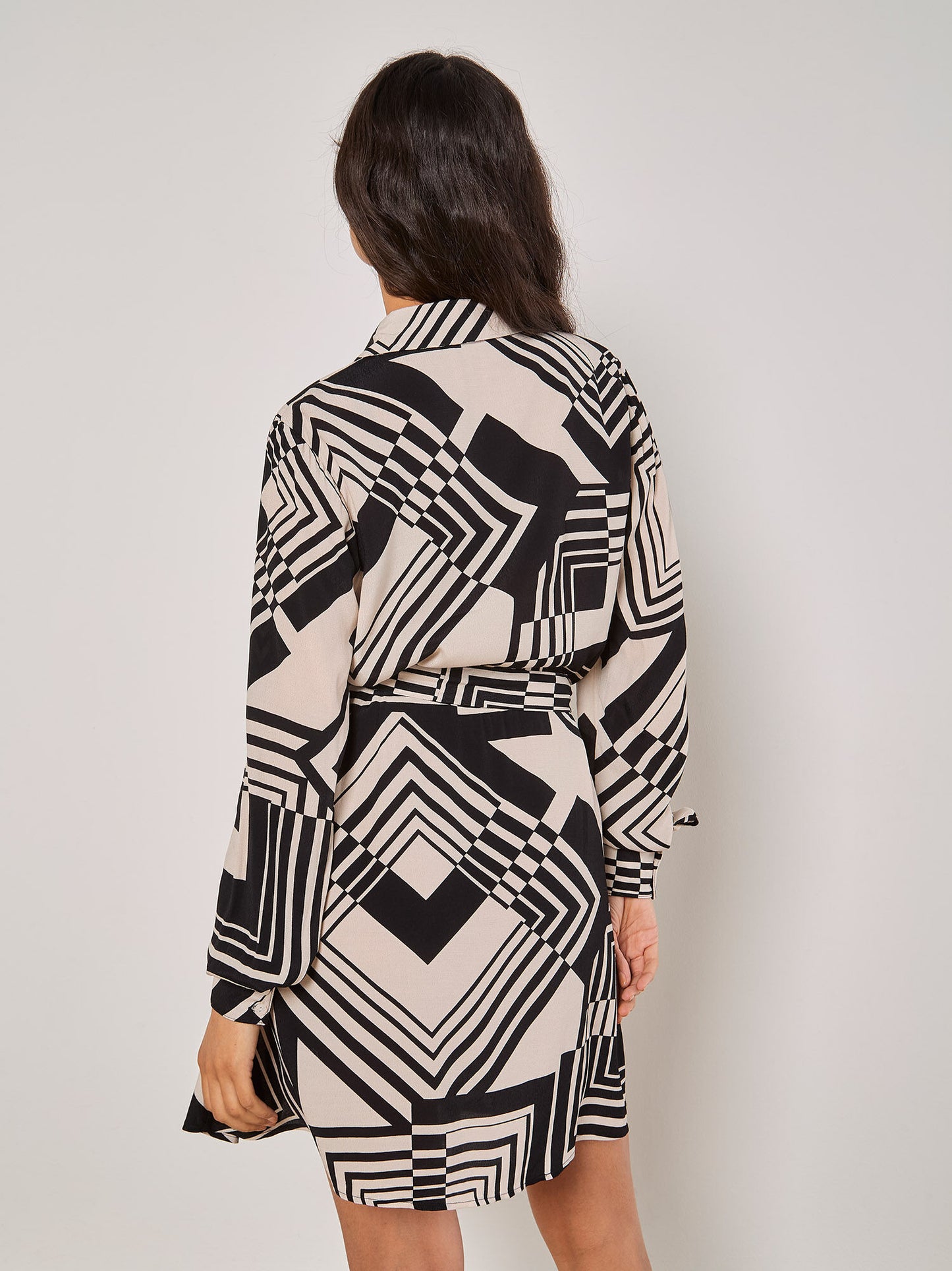 Geo Squares Shirt Mini Dress