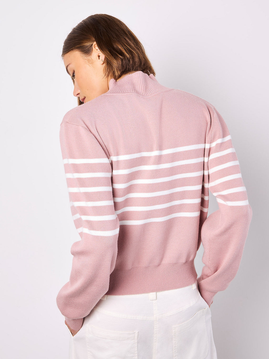 Mock Neck Striped Jumper