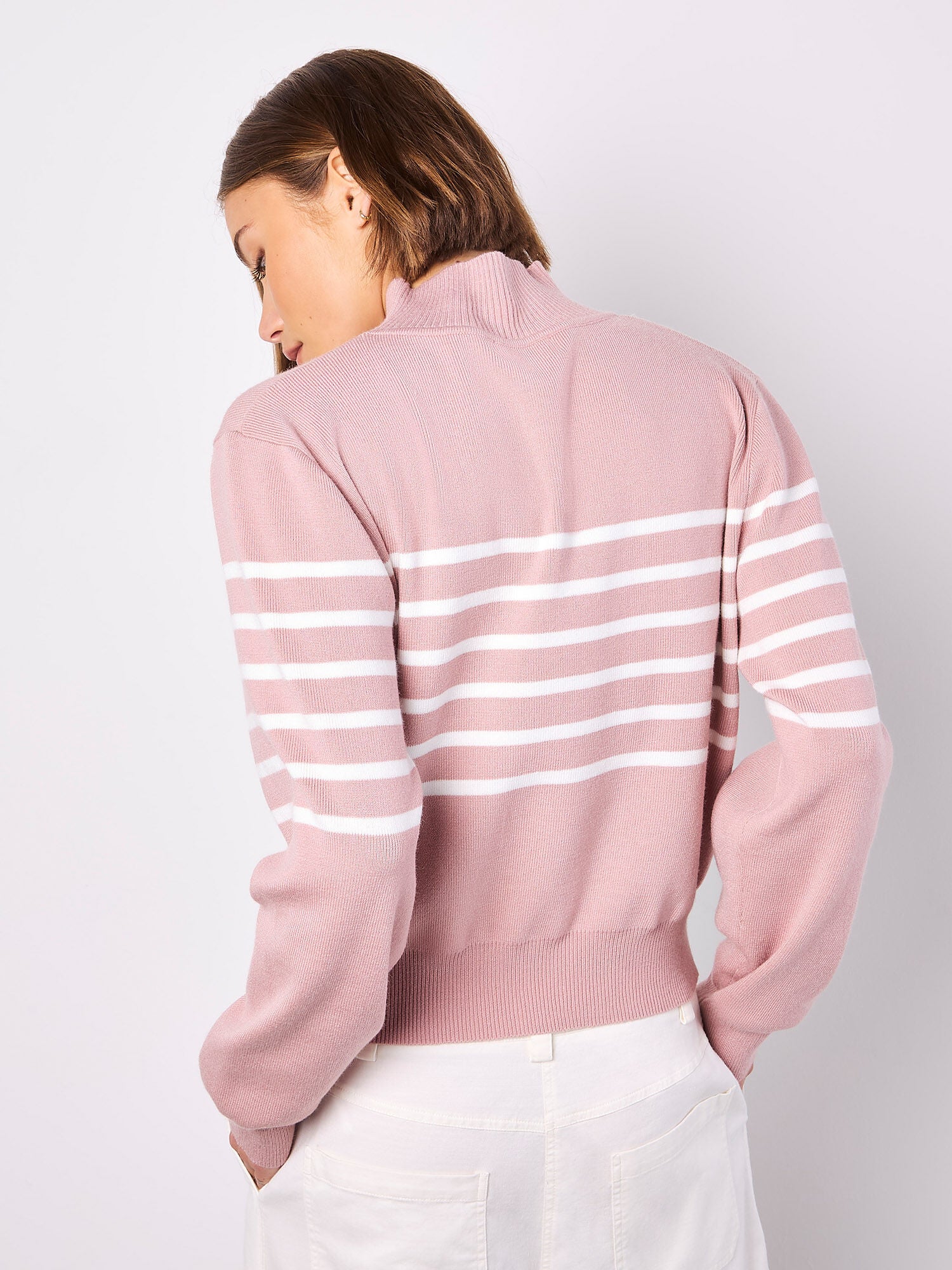 Mock Neck Striped Jumper