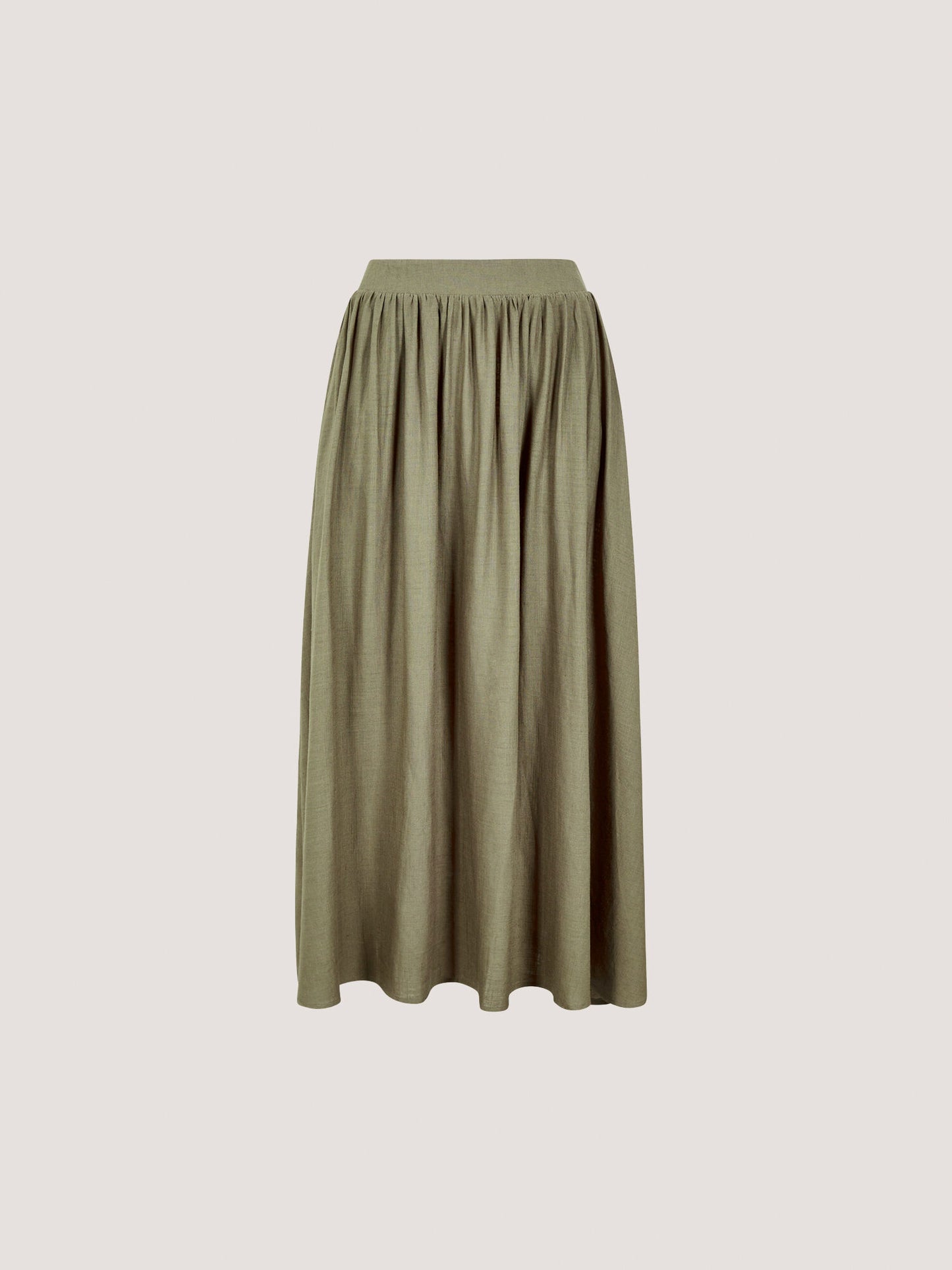 Linen Pleated Midi Skirt