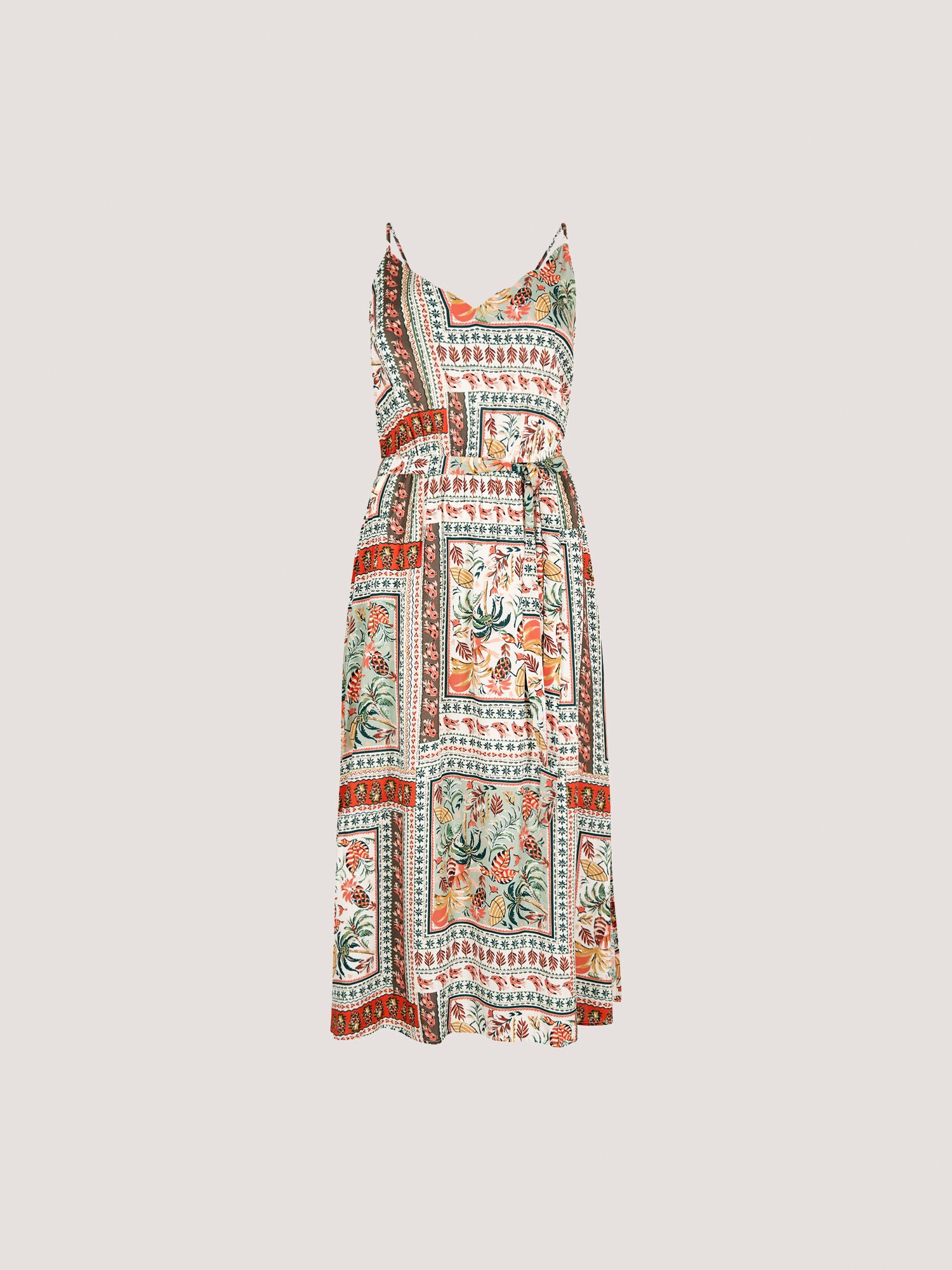 Tropical Print Camisole Midi Dress