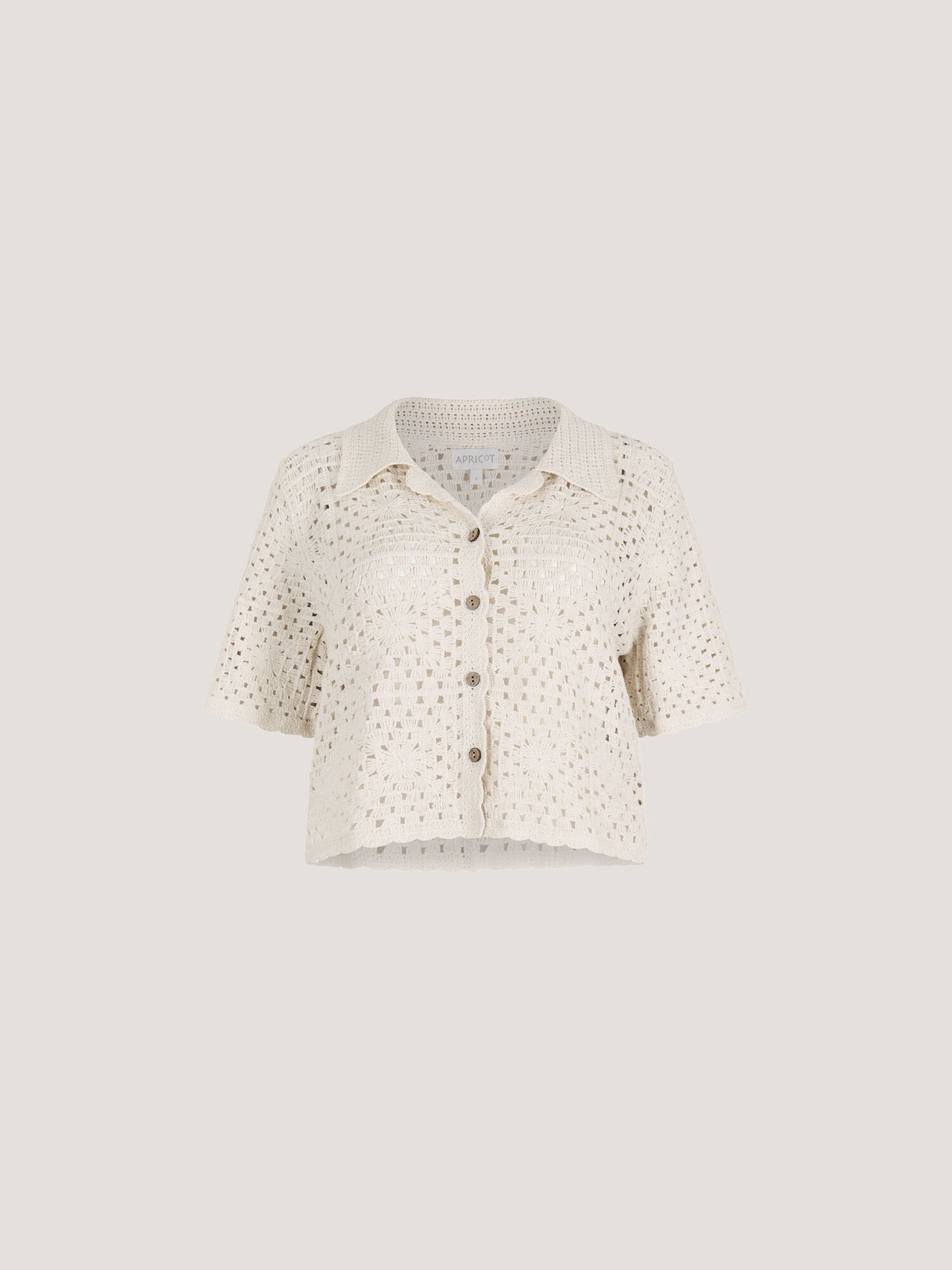 Floral Cotton Crochet Button Top