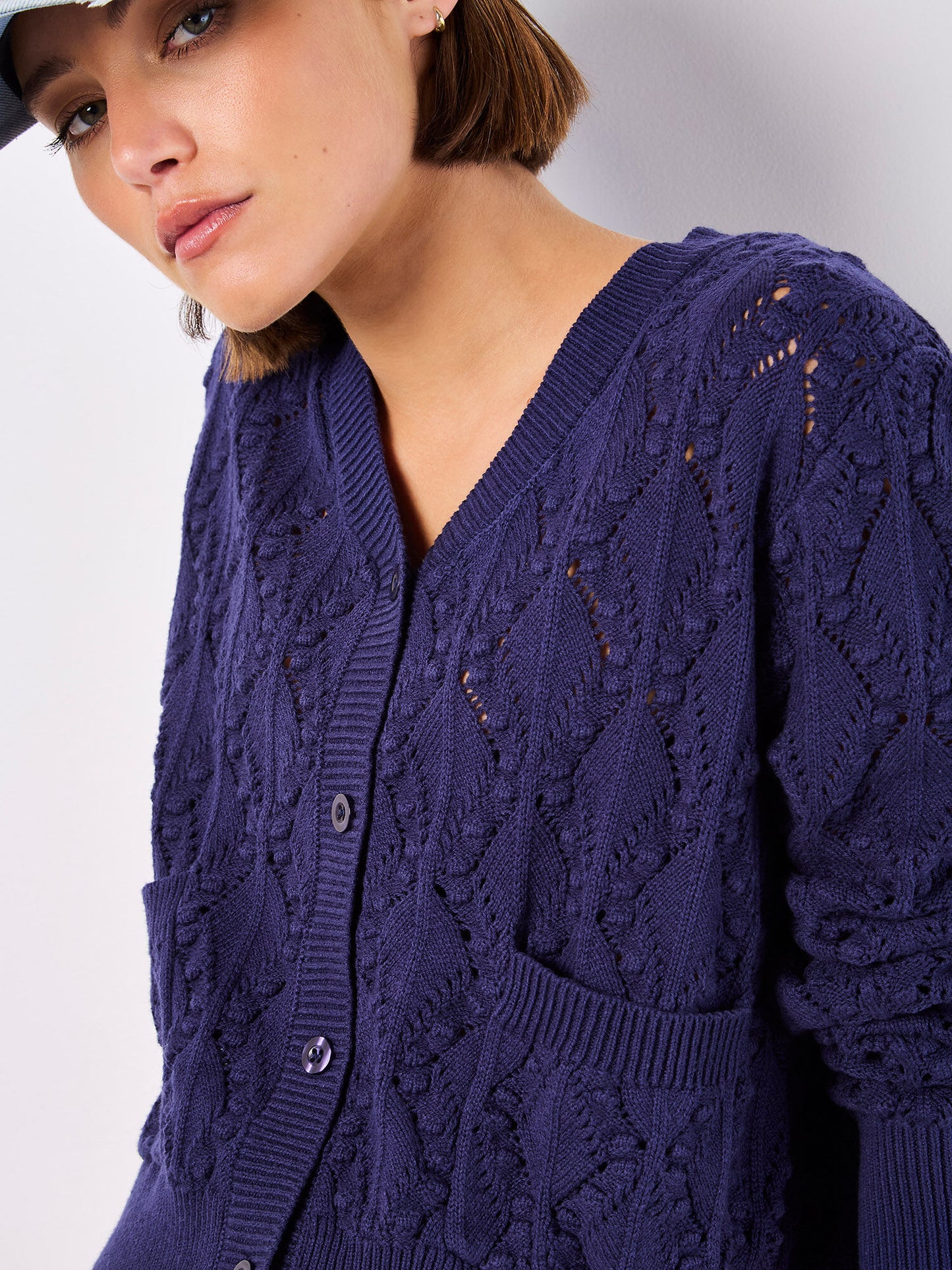Pointelle Knitted Cardigan