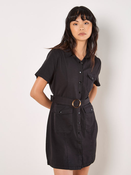 Utility Cargo Belted Mini Dress