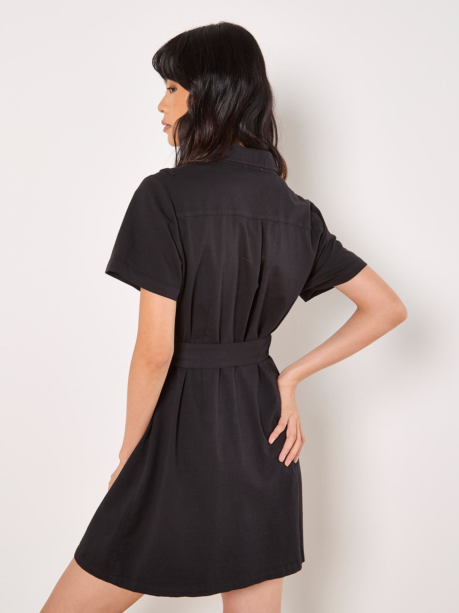 Utility Cargo Belted Mini Dress