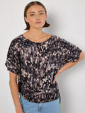 Abstract Brushstroke Batwing Top