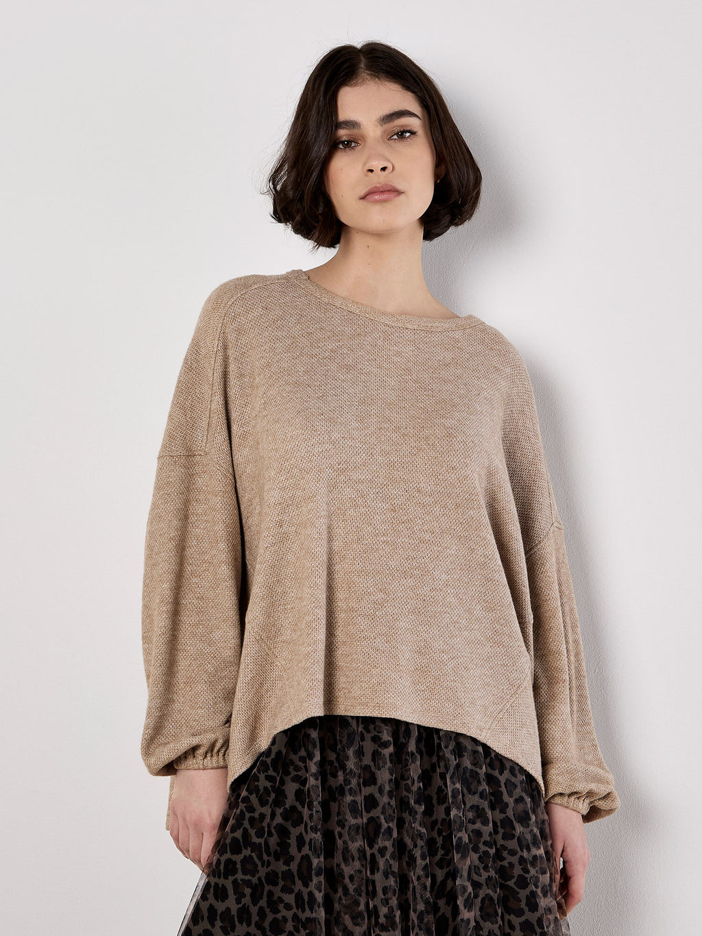 Honeycomb Knit Oversized Top