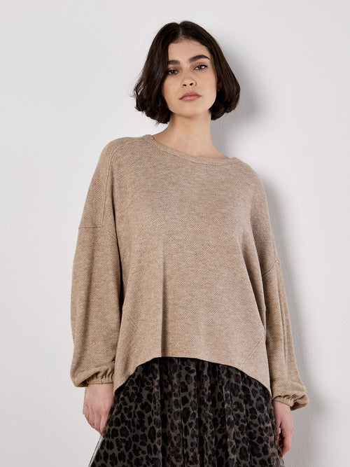 Honeycomb Knit Oversized Top