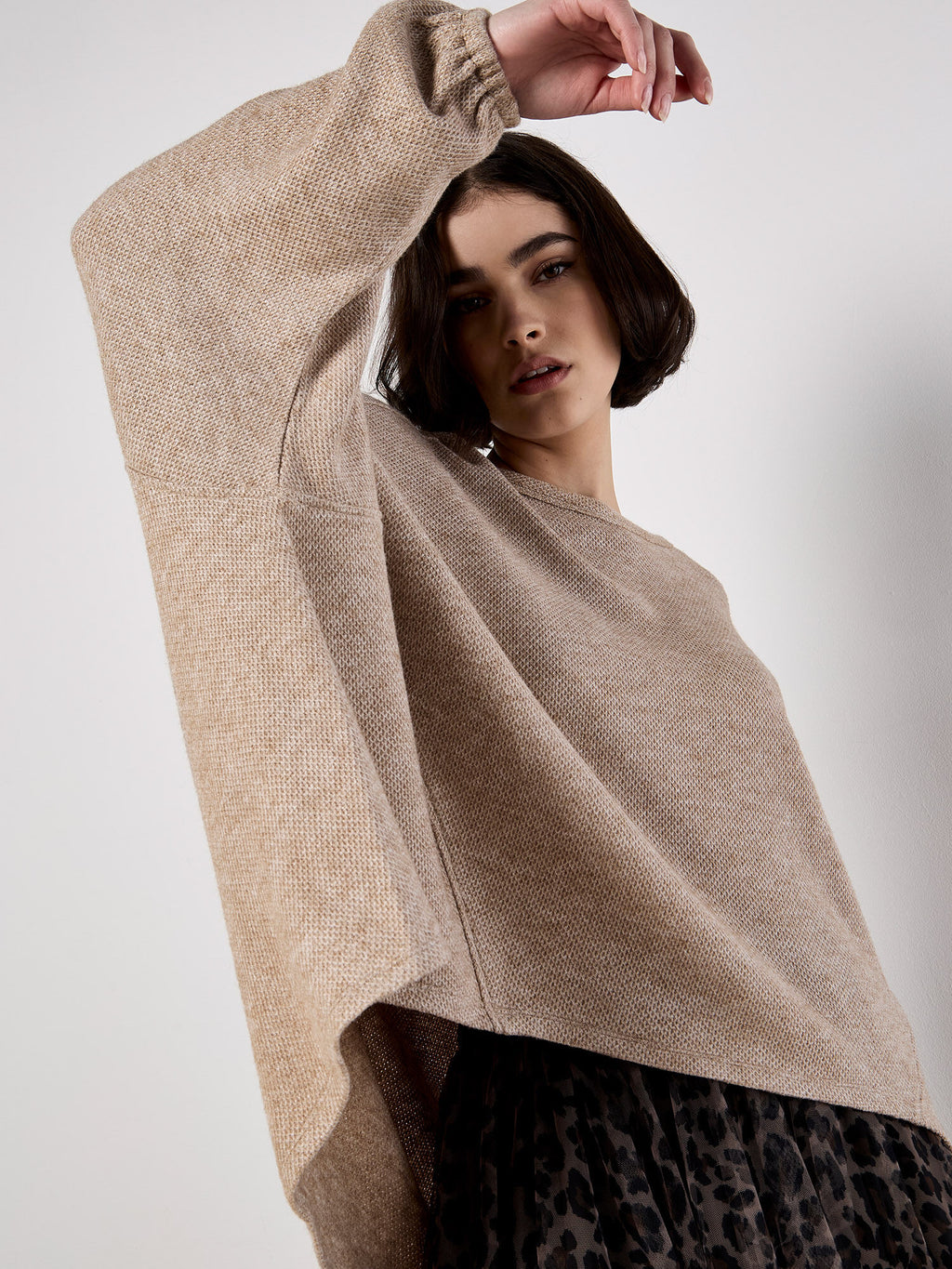 Honeycomb Knit Oversized Top