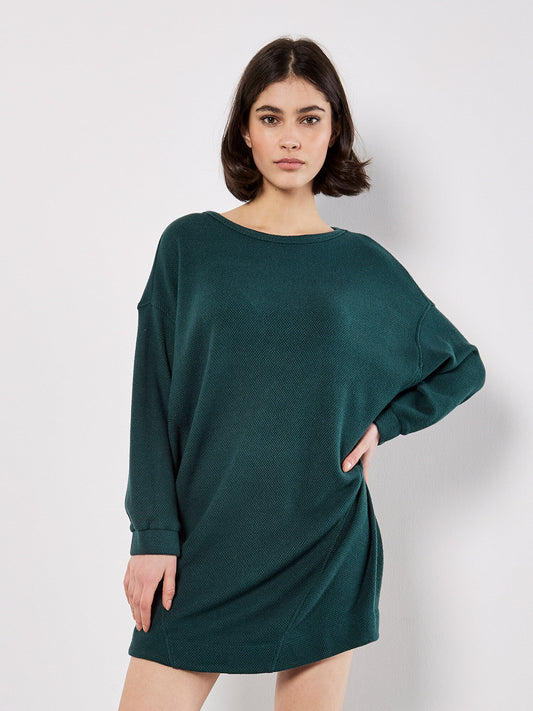 Honeycomb Oversized Knit Mini Dress