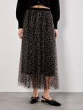 Leopard Tulle Midi Skirt