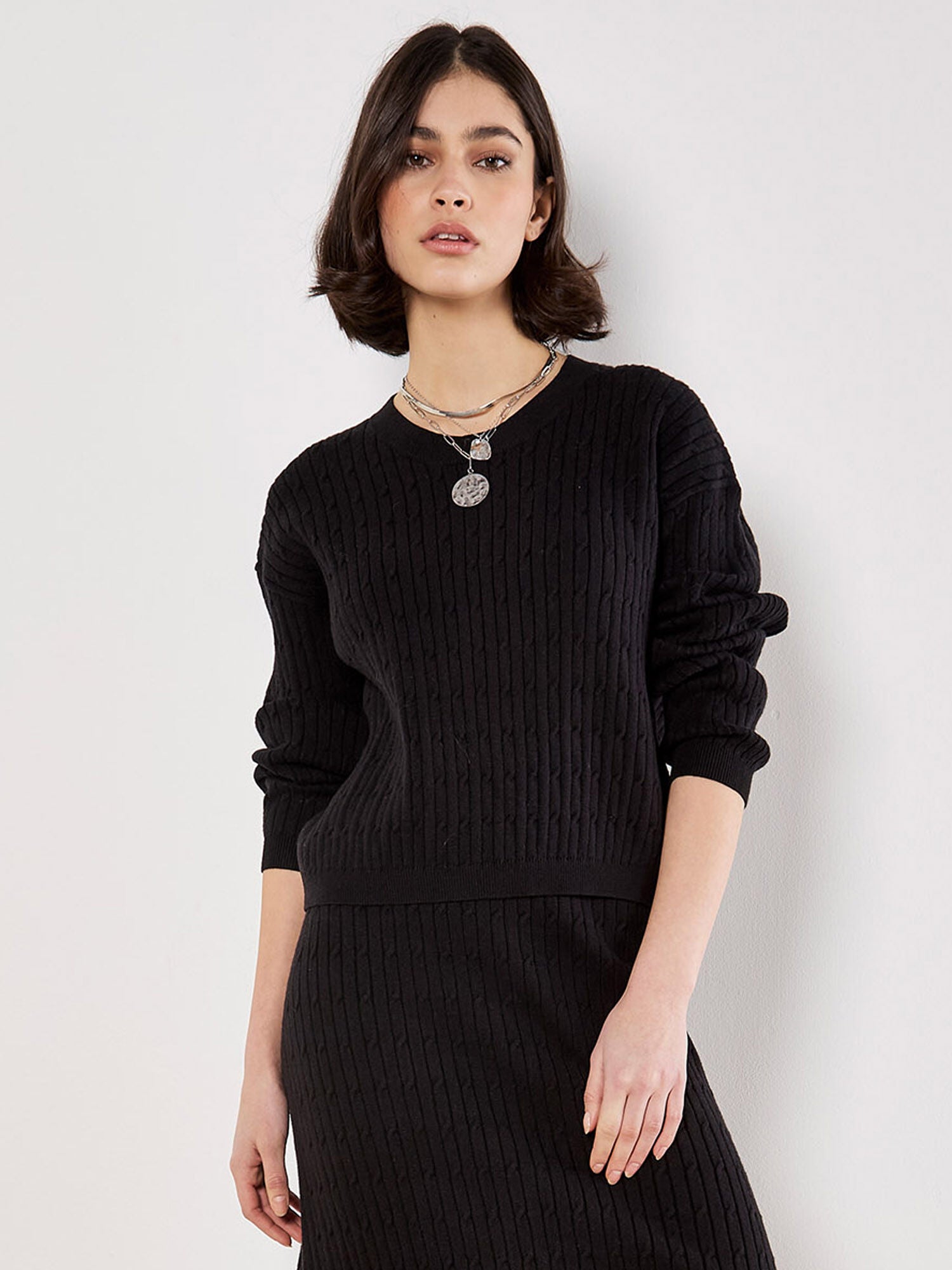Fine Gauge Cable Batwing Jumper