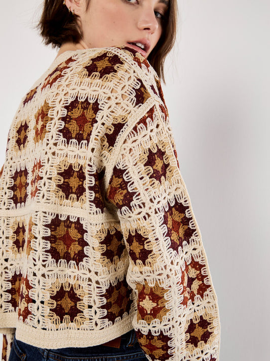 Crochet Squares Boxy Cropped Jumper