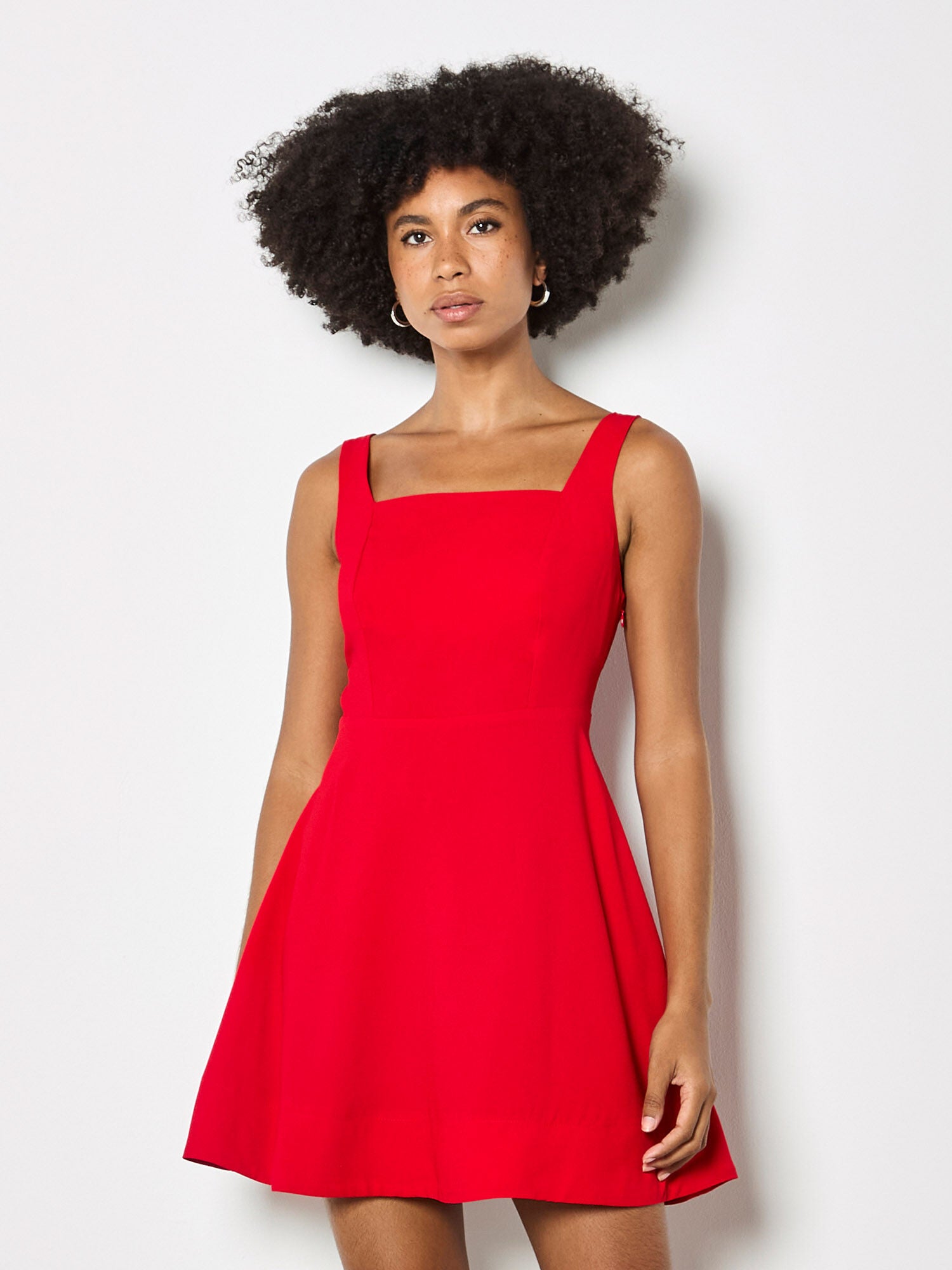 Crepe Fit & Flare Mini Dress