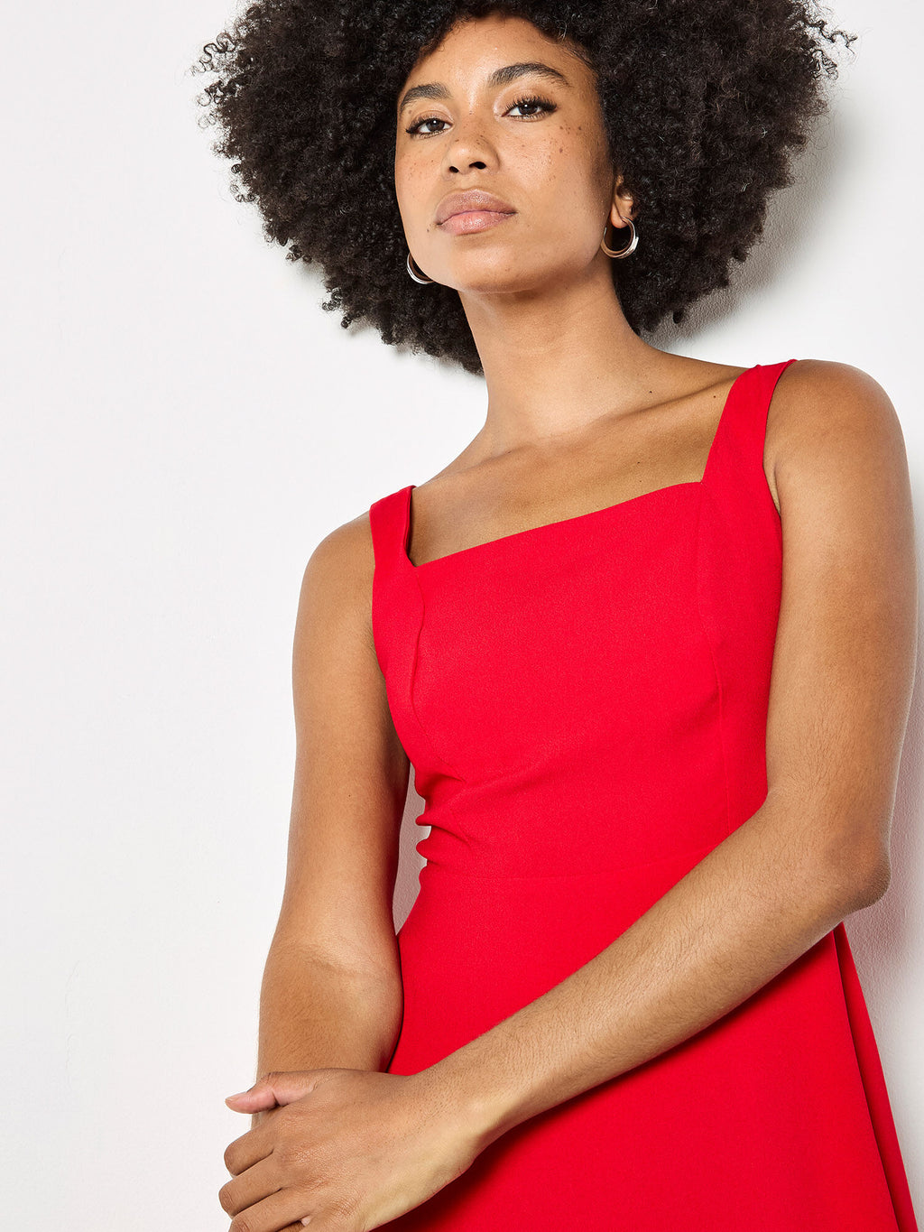 Crepe Fit & Flare Mini Dress