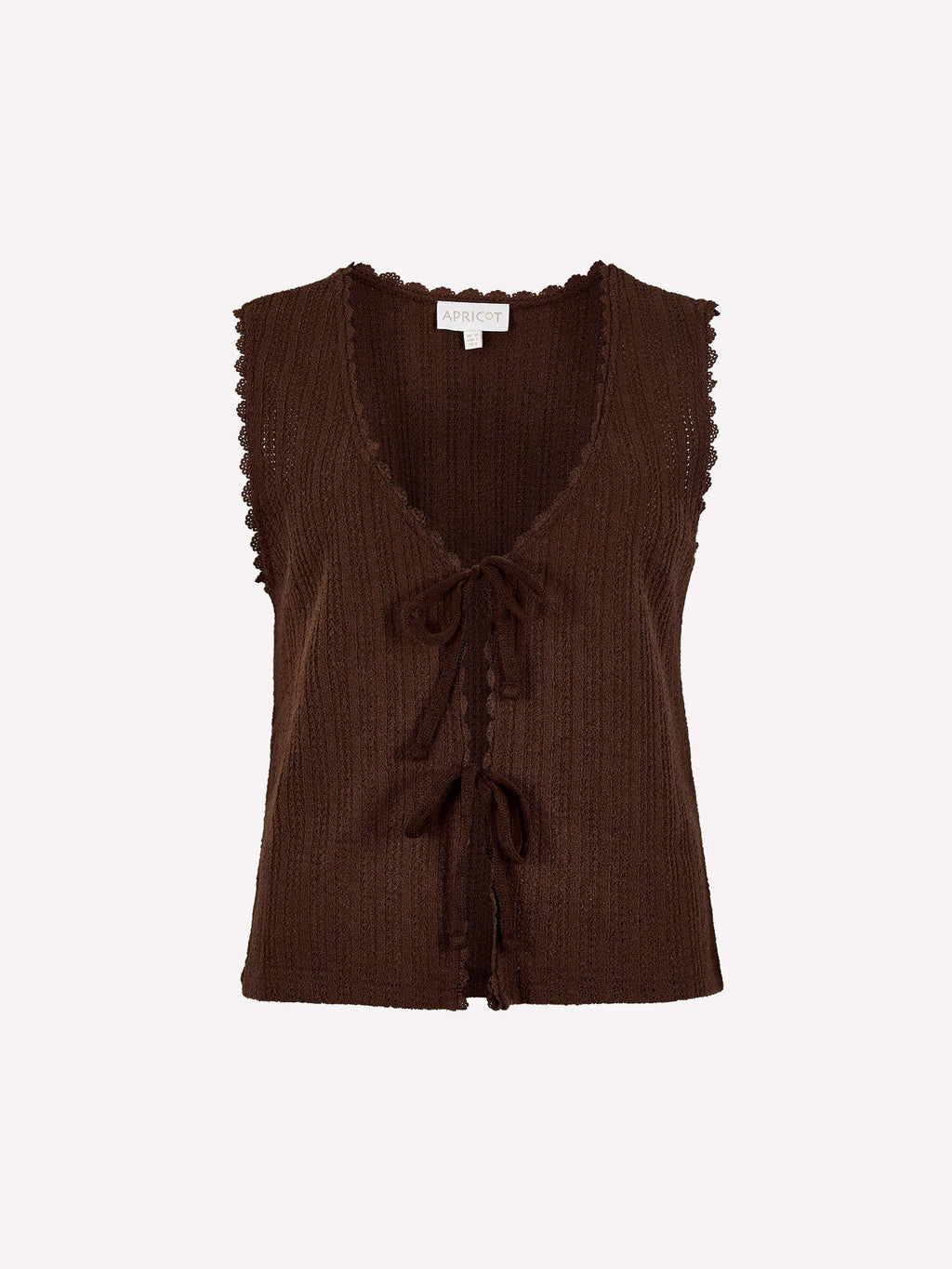 Cotton Blend Pointelle Knit Waistcoat