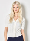 Stripe Pointelle Knit Cardigan