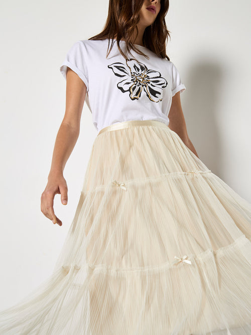 Little Bows Mesh Midi Skirt