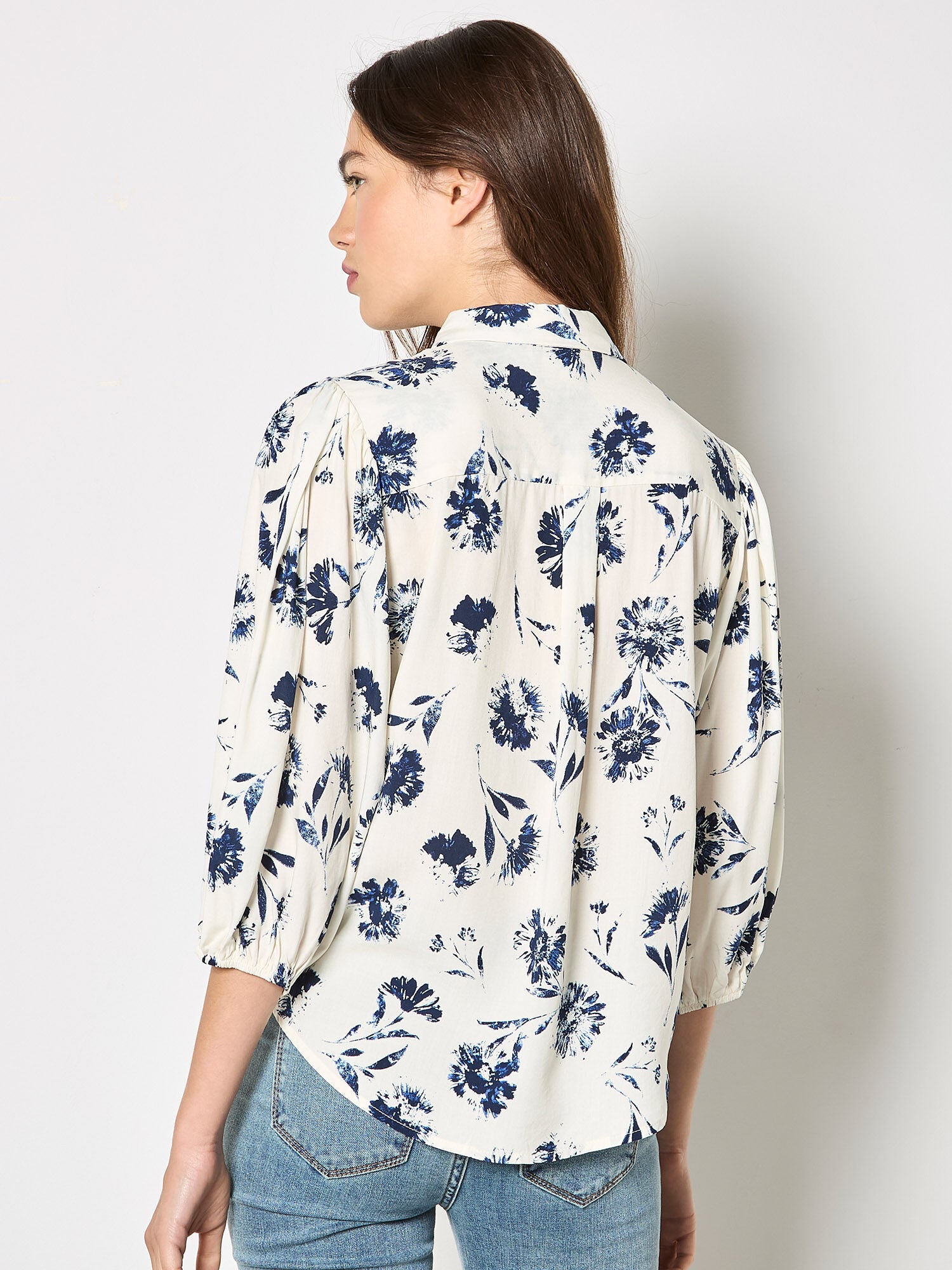 Pressed Daisy Button-Up Blouse